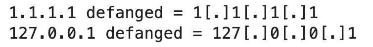 Image 5 - Defanged IP address test results